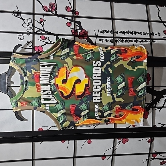 Cash‎ Money Records Camo Basketball Jersey Size Large New - Picture 8 of 8